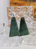 Kohatu Carving - NZ Pounamu Earrings