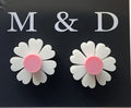 M and D Jewellery - Daisy Studs - White/Pale Pink