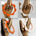 M and D Jewellery Bangle - XXL 76mm Orange/White