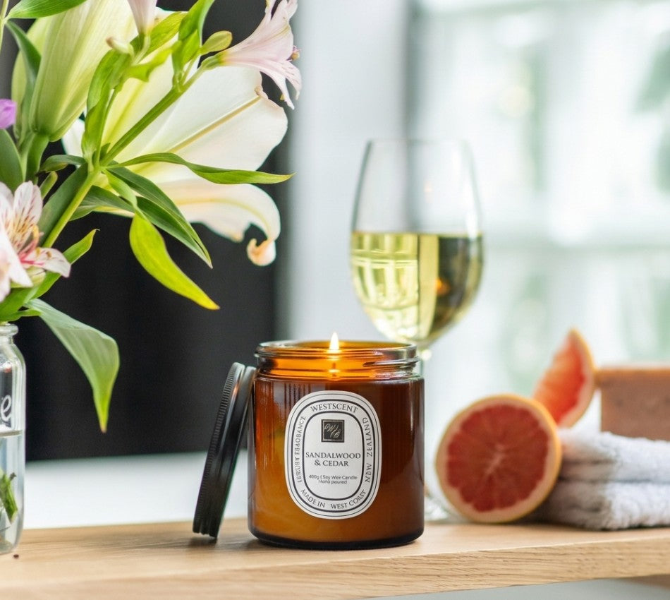 WestScent Soy Candle 400g - Sandalwood & Cedar