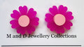M and D Jewellery - Daisy Studs - Hot Pink/Light Pink