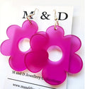 M and D Jewellery - Flora Dangle - Fucshia Translucent