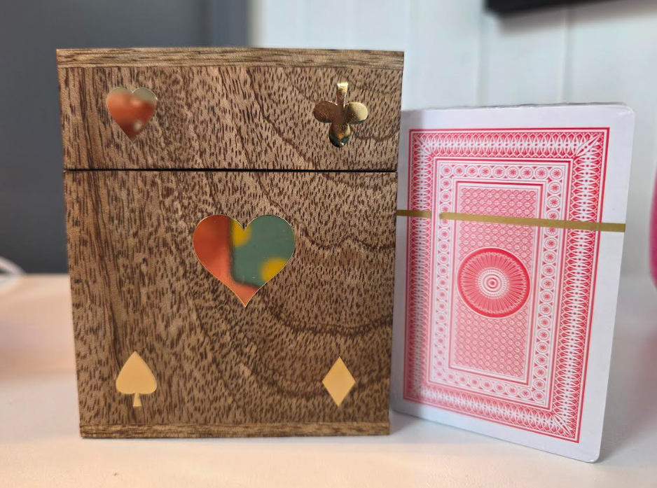 Le Forge Single Card Box - Natural & Brass (with playing cards)