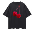 Cherry Pop Tee - Relaxed to Oversized - Black Size M
