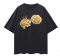 Dried Hydrangea Tee - Relaxed to Oversized - Black Size XL