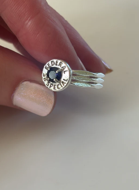 Western Edge Federal .38 Special Ring - Blue Topaz