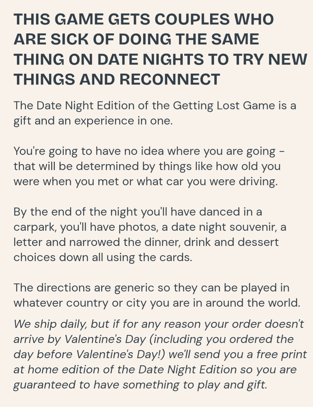 Getting Lost Adventure Game Cards - Date Night Edition