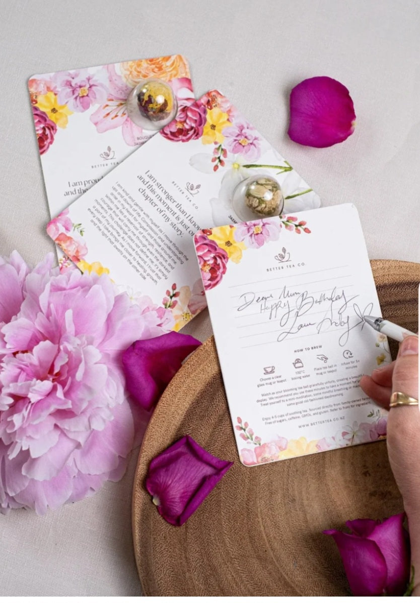 Blooming Tea Ball with Affirmation card