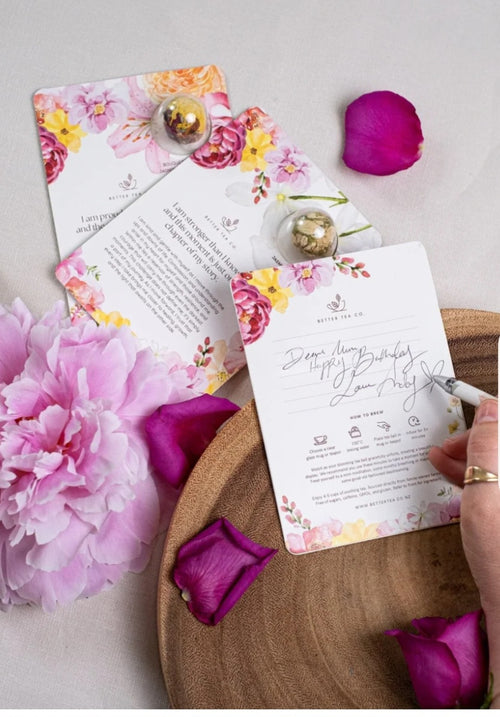 Blooming Tea Ball with Affirmation card