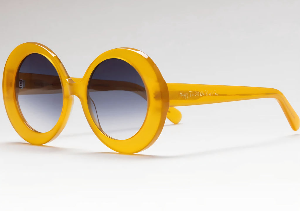 Happy to Sit on Your Face Sunglasses - Molecule Butterscotch