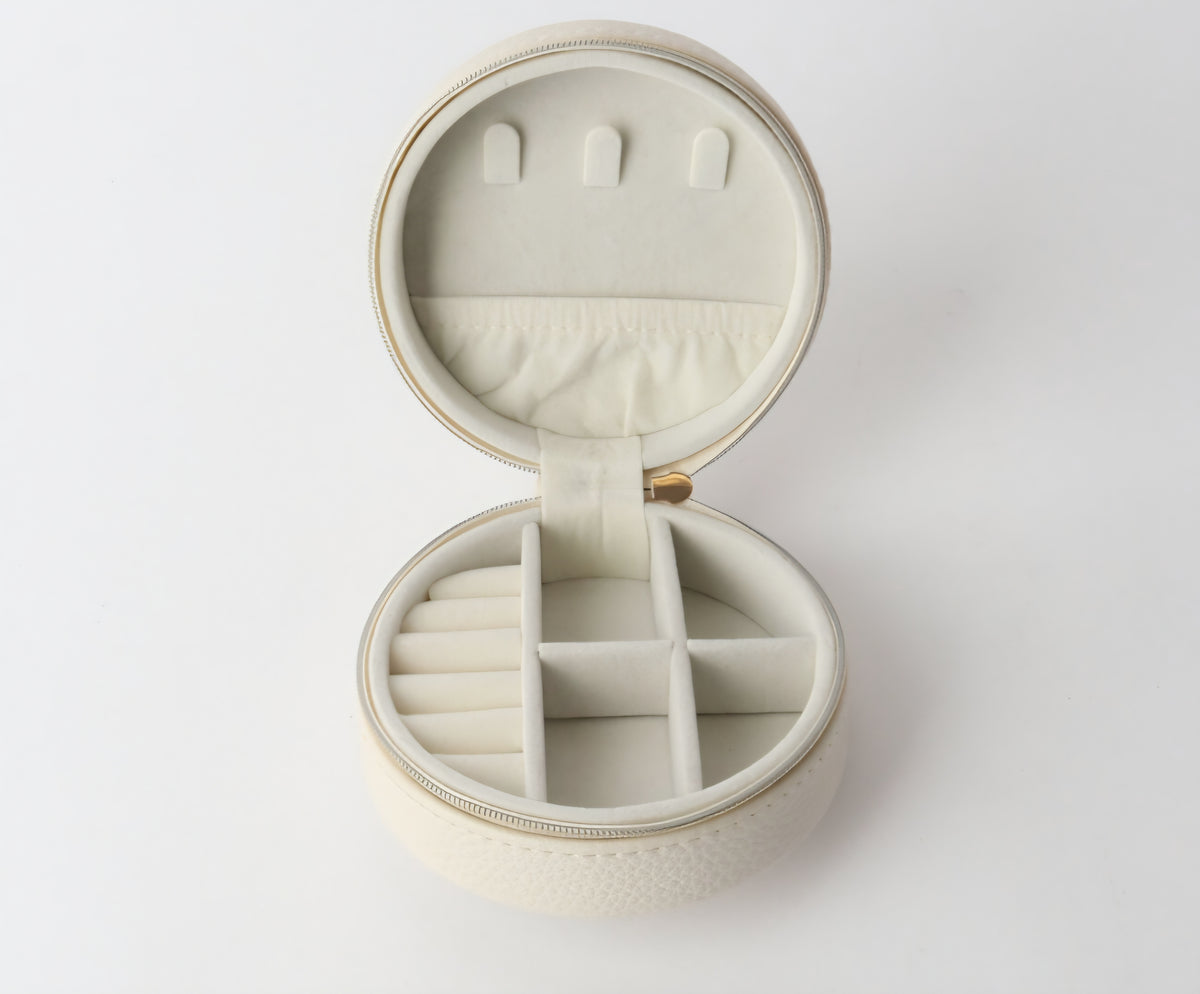Le Forge Jewellery Travel Box Round - Beige