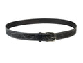 Embellished Black Leather Belt - Size 36"