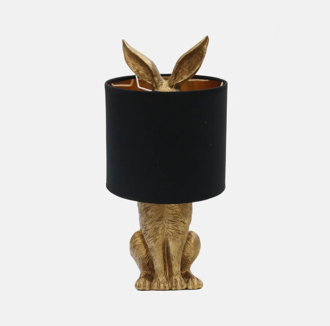Bunny Lamp - Black & Gold